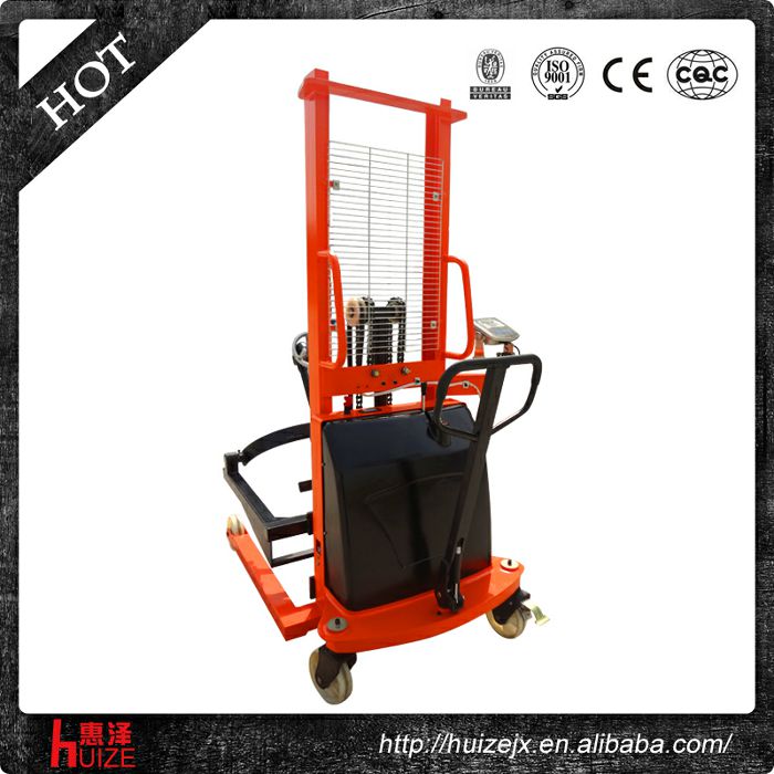 半電動稱重油桶車（夾鐵桶，手搖翻轉(zhuǎn)倒料）